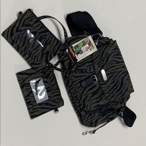 Baggallini Olive Zebra crossbody